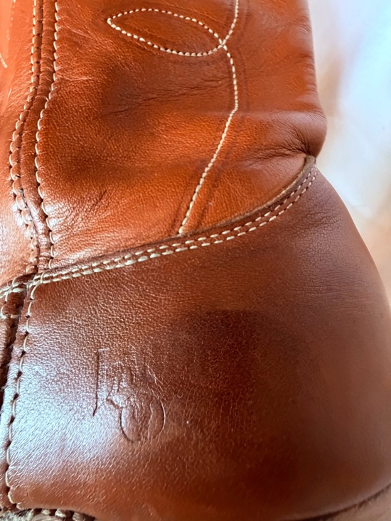 Tony Lama USA Cognac Leather Western Cowboy Boots Leather Lined main image 15